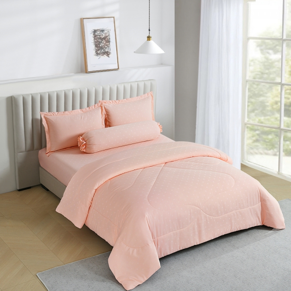 Bộ 5 món drap, áo gối và mền chần NIN Classic B2201_NH021 (180x200+30cm)