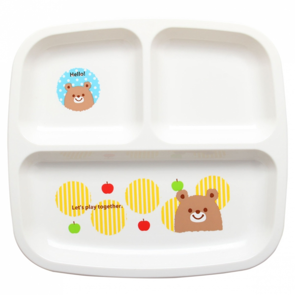 Khay ăn chia 3 ngăn cho bé hình gấu Nakano