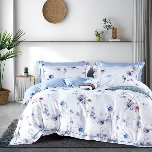 Bộ 6 món drap, áo gối và mền chần NIN Tencel 800 TC B2201_NH027 (180x200+35cm)