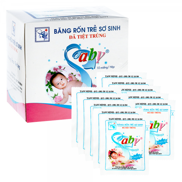 Băng rốn baby xanh 10M/hộp