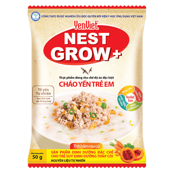Cháo Yến Trẻ Em YenViet Nest Grow - Thịt Bằm Rau Củ 50g