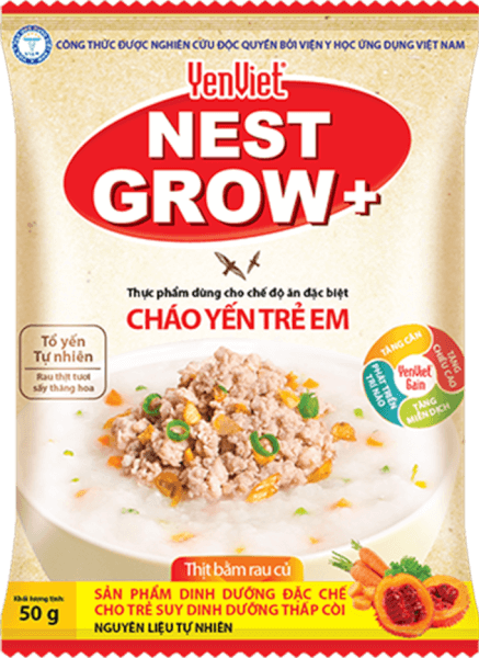 Cháo Yến Trẻ Em YenViet Nest Grow - Thịt Bằm Rau Củ 50g