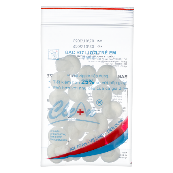 Rơ lưỡi Clean túi zipper (20 cái/túi zipper)