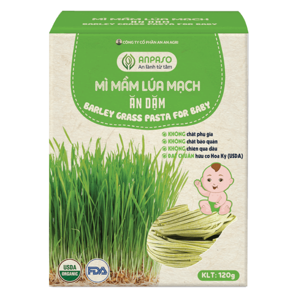 Combo 2 Mì mầm lúa mạch ăn dặm cho bé Anpaso 120g