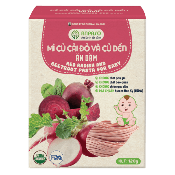 Mì củ cải đỏ & củ dền ăn dặm Anpaso