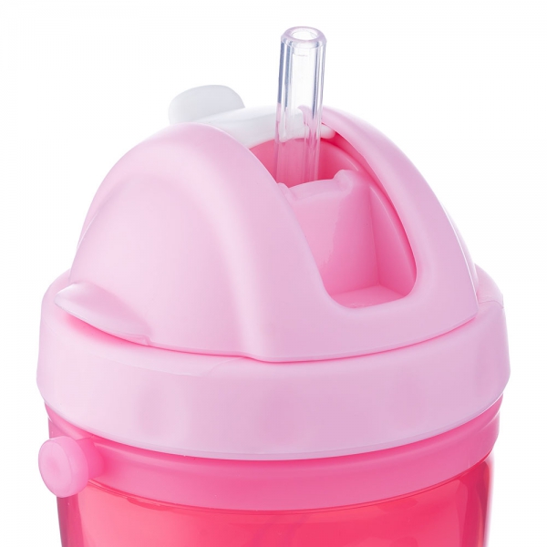 Bình tập uống cách nhiệt Animo (340ml, hồng, dây đeo, RK3415)