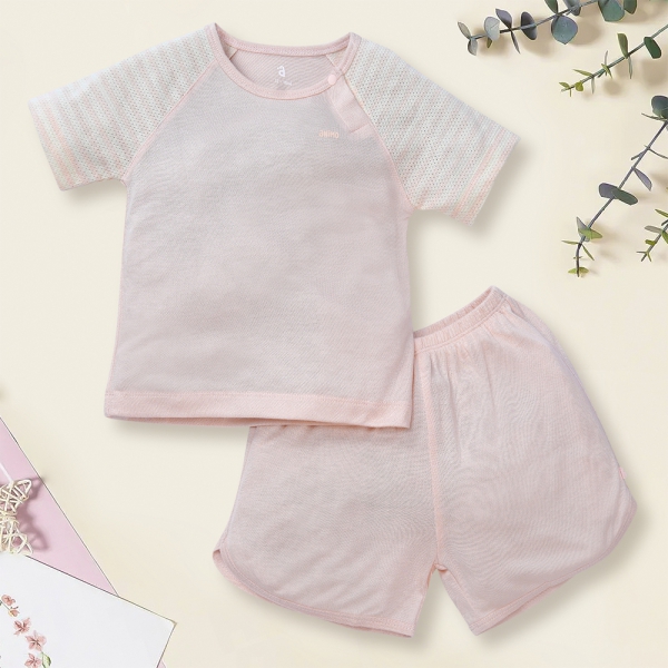 Bộ sơ sinh tính năng ngắn, vải lưới Animo I0322019 (18-24M,Cam)