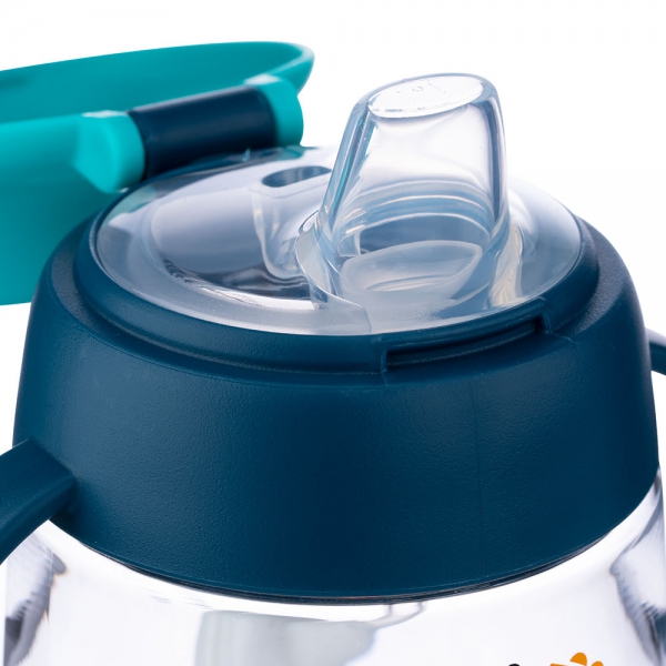 Bình tập uống núm silicone Animo (xanh, 180ml, RK-B1042)