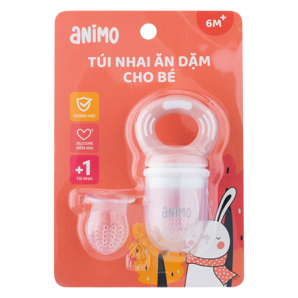 Túi nhai ăn dặm Animo RK-3342, size L (hồng)