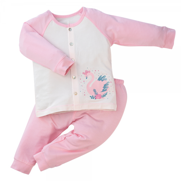 Bộ sơ sinh tính năng dài, vải modal BST Thiên Nga Animo BMC822076 (3-6M,Hồng)