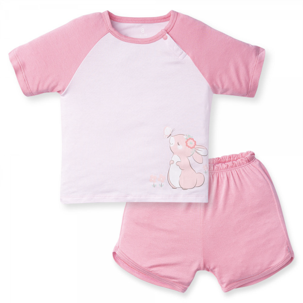 Bộ tính năng ngắn vải modal Animo VĐ522021 (18-24M,Hồng)