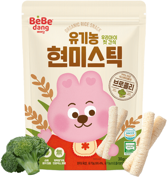 Bánh Gạo Lứt Hữu Cơ Bebedang Hình Que Vị Bông Cải Xanh