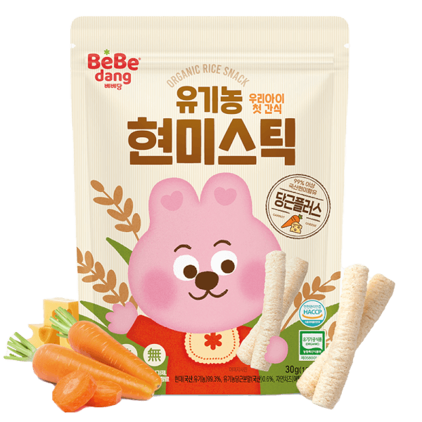 Bánh Gạo Lứt Hữu Cơ Bebedang Hình Que Vị Cà Rốt