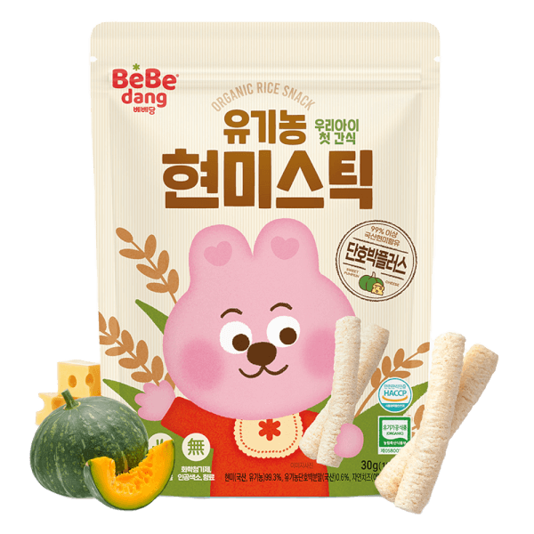 Bánh Gạo Lứt Hữu Cơ Bebedang Hình Que Vị Bí Đỏ