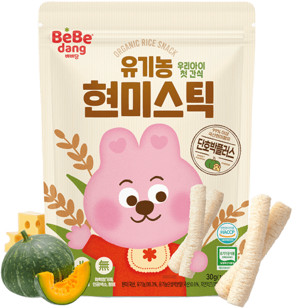 Bánh Gạo Lứt Hữu Cơ Bebedang Hình Que Vị Bí Đỏ