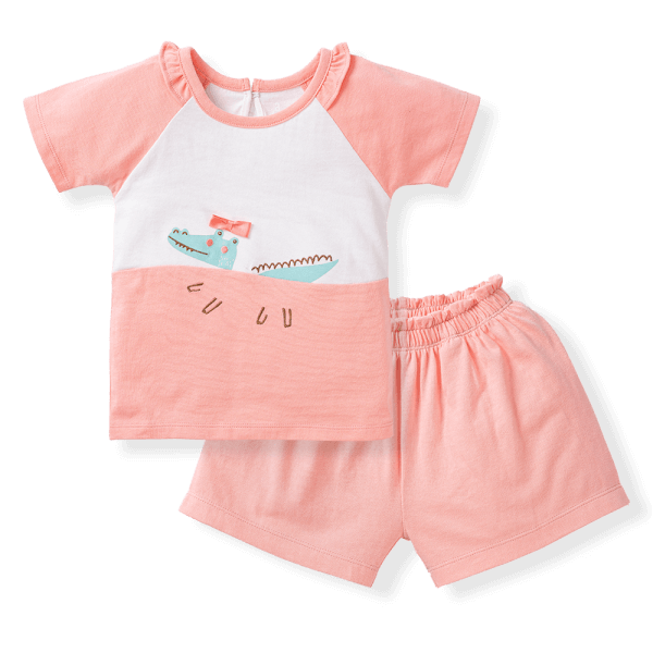 Bộ bé gái ngắn BST Sấu Dâu Tây Animo HS523024 (6M-6Y,Hồng)