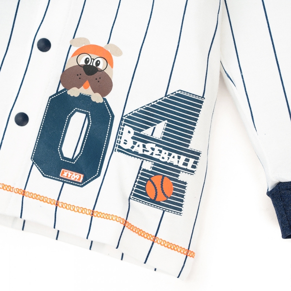 Bộ tính năng dài, vải sợi sồi BST Bóng chày Animo BMC123089 (0-24M,Xanh đen)