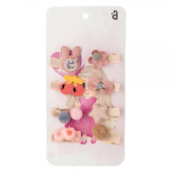 Set kẹp tóc 8 món Animo A2306_MN015 (Hồng)