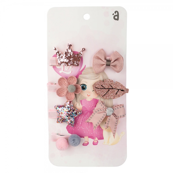 Set kẹp tóc 7 món Animo A2306_MN014 (Hồng)