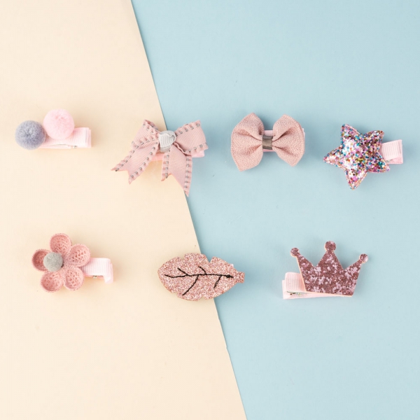 Set kẹp tóc 7 món Animo A2306_MN014 (Hồng)