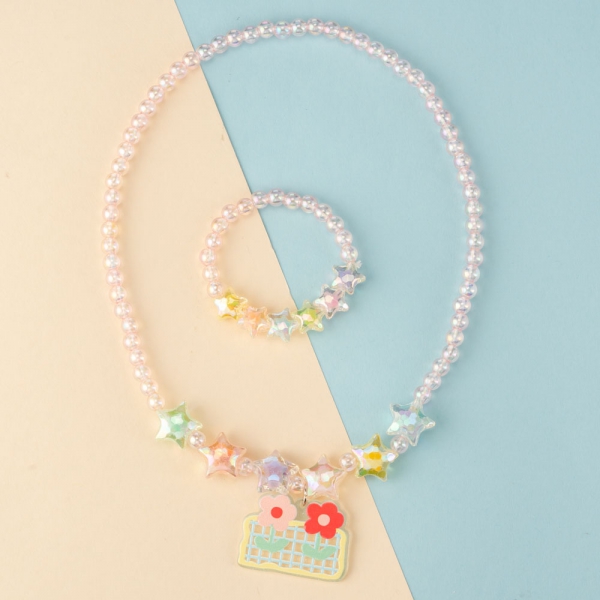 Set 2 vòng đeo cổ và vòng tay ngôi sao Animo A2306_MN013 (Hồng)