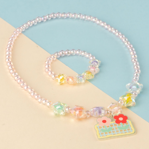 Set 2 vòng đeo cổ và vòng tay ngôi sao Animo A2306_MN013 (Hồng)