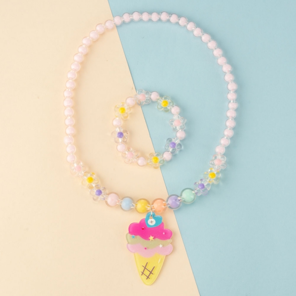 Set 2 món vòng cổ và vòng tay hình que kem Animo A2305_MN015 (Xanh)