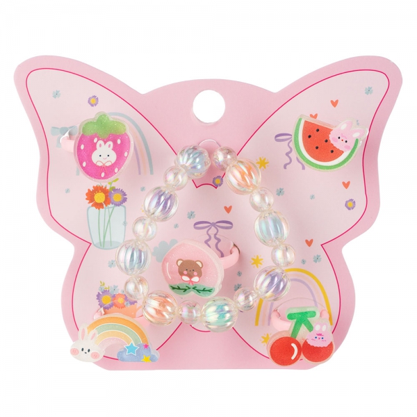 Set 6 món vòng tay và nhẫn Animo A2305_MN010 (Hồng)