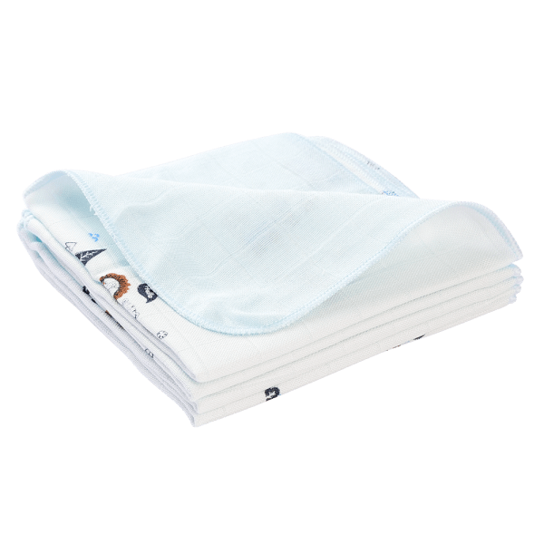 Khăn gạc sợi tre 4 lớp Animo T2304_NBA004 (25x25cm,5 cái) (giao màu ngẫu nhiên)