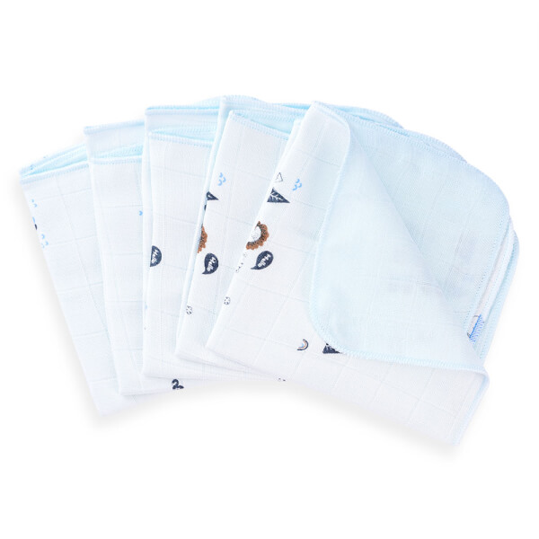 Khăn gạc sợi tre 4 lớp Animo T2304_NBA004 (25x25cm,5 cái) (giao màu ngẫu nhiên)