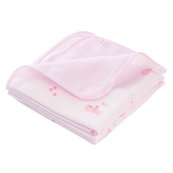 Khăn gạc sợi tre 4 lớp Animo T2304_NBA004 (25x25cm,5 cái) (giao màu ngẫu nhiên)