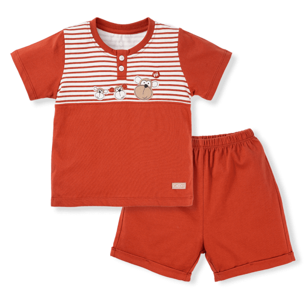 Bộ bé trai ngắn BST Khỉ Kháu Khỉnh Animo HN623018 (6M-6Y, Đỏ)