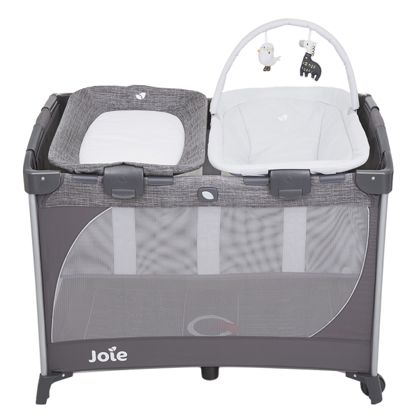 Giường cũi trẻ em Joie Commuter Change & Snooze Linen Gray
