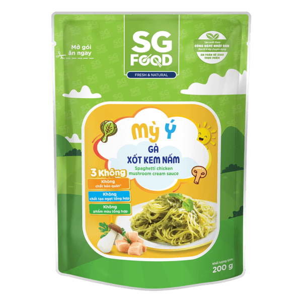 Combo 3 Mỳ Ý gà xốt kem nấm SG Food 200g