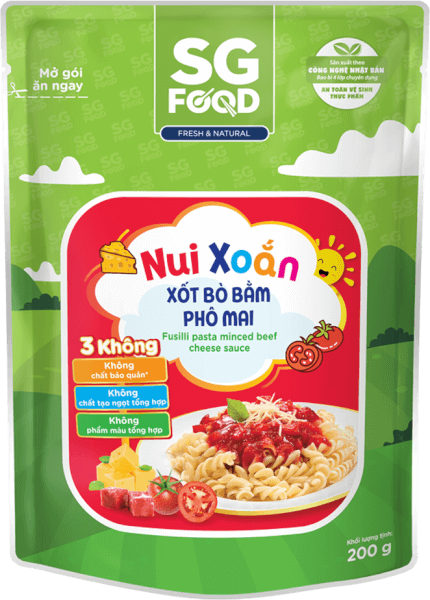 Nui xoắn xốt bò bằm phô mai SG Food 200g