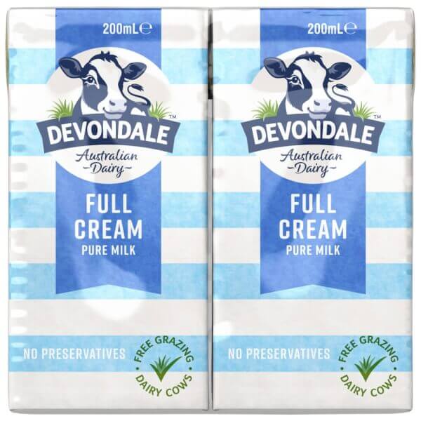 Sữa tươi nguyên chất tiệt trùng DEVONDALE MILK 200ml - Lốc 6 hộp