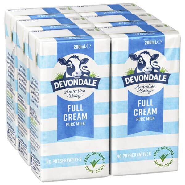 Sữa tươi nguyên chất tiệt trùng DEVONDALE MILK 200ml - Lốc 6 hộp