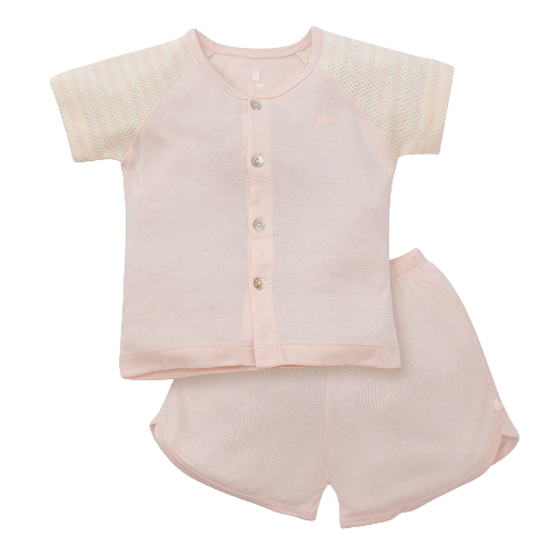 Bộ sơ sinh tính năng ngắn, vải lưới Animo I0322019 (0-12M,Cam)