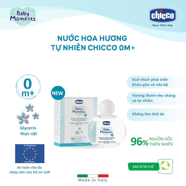 Nước hoa hương tự nhiên 0M+ Chicco 100ml