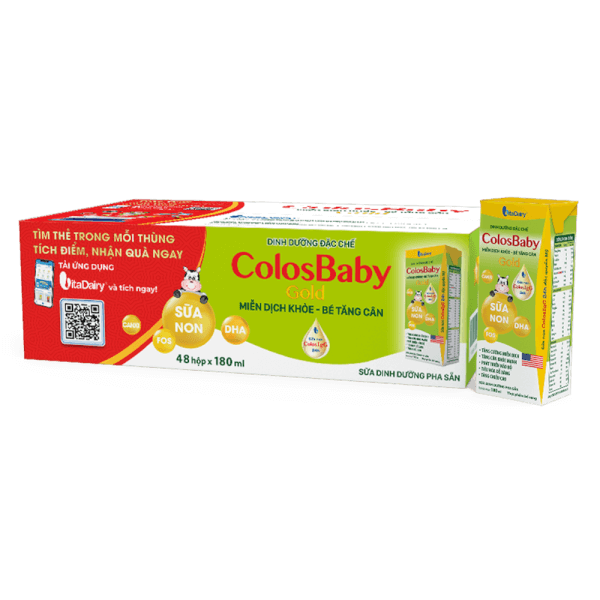 Thùng Sữa bột pha sẵn Colosbaby 180ml (lốc 4 hộp) - 12 lốc