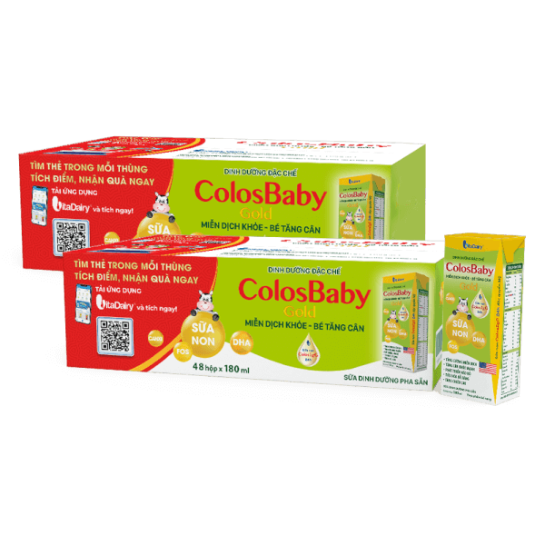Combo 2 thùng sữa bột pha sẵn Colosbaby 180ml (lốc 4 hộp)