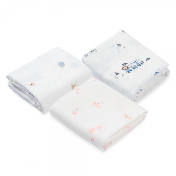 Combo 2 Khăn gạc tắm sợi tre 2 lớp Animo T2304_NBA006 (90x90cm,1 cái) (giao màu ngẫu nhiên)