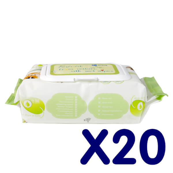 Thùng 20 gói Khăn ướt chiết xuất tự nhiên Aga-ae, 100 tờ