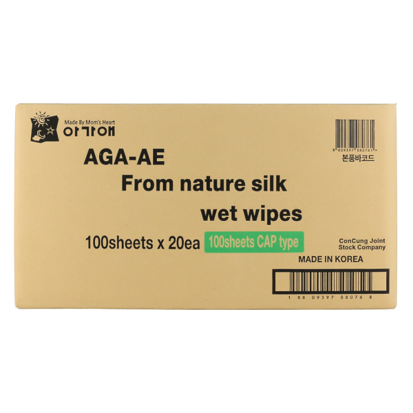Thùng 20 gói Khăn ướt chiết xuất tự nhiên Aga-ae, 100 tờ