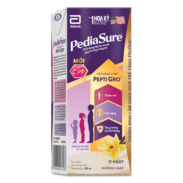 Combo 3 Thùng Thực phẩm dinh dưỡng y học cho trẻ 1-10 tuổi: Pediasure hương vani (180ml) (Lốc 4)