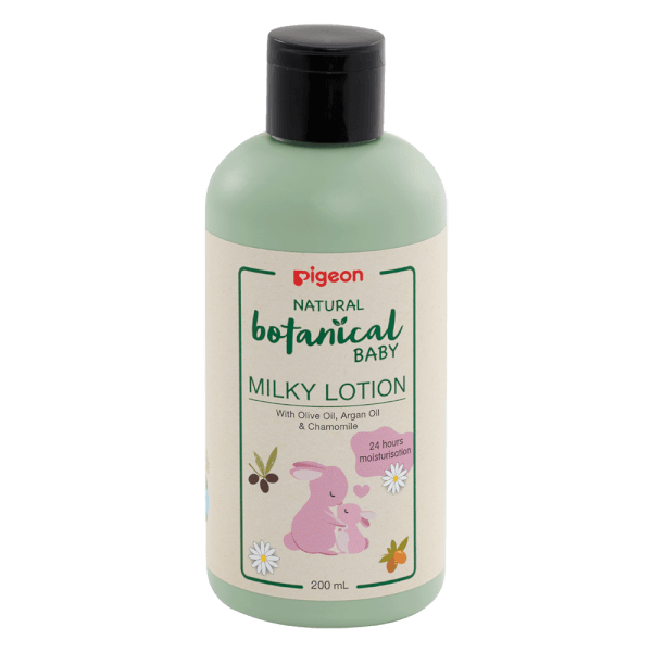 SỮA DƯỠNG DA CHO BÉ NATURAL BOTANICAL (DÙNG BAN ĐÊM) 200ML - PIGEON NATURAL BOTANICAL BABY MILKY LOTION 200ML