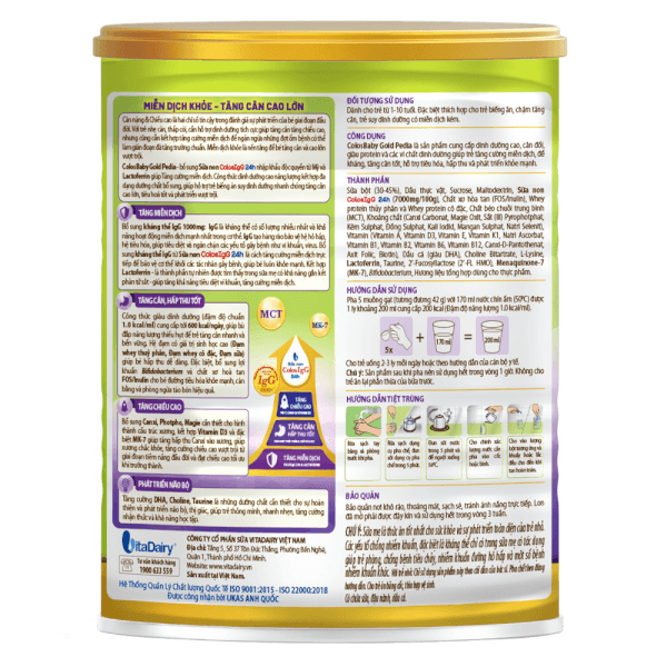 Sữa ColosBaby Gold Pedia 800g (1 - 10 tuổi)