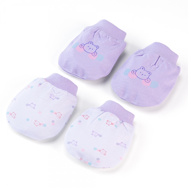 Cặp bao tay sơ sinh bo Animo HN522052 (NB,Tím)