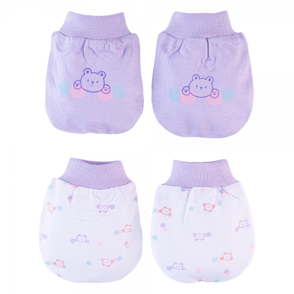 Cặp bao tay sơ sinh bo Animo HN522052 (NB,Tím)