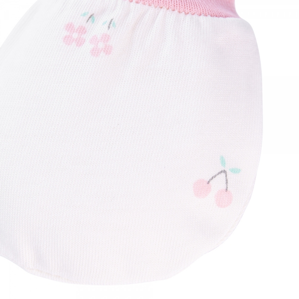 Bộ bao tay chân sơ sinh bo Animo BA1022034 (NB,Hồng họa tiết)